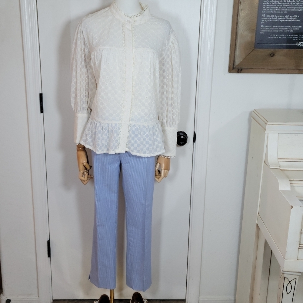 LOFT Marisa Fit Riviera Pinstripe Slim Pants Size 4 Classic Workwear Staple